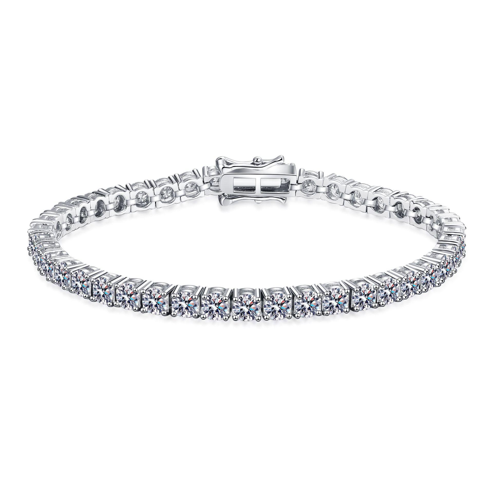 White Gold Two Prong Diamond Tennis Bracelet